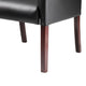 Nick Reception Guest Armchair | Soft Black Vinyl | Mahogany Brown Finish BM344591