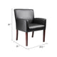 Nick Reception Guest Armchair | Soft Black Vinyl | Mahogany Brown Finish BM344591