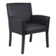 Nick Reception Guest Armchair | Black Vinyl | Ergonomic Lumbar Support BM344592