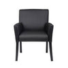 Nick Reception Guest Armchair | Black Vinyl | Ergonomic Lumbar Support BM344592