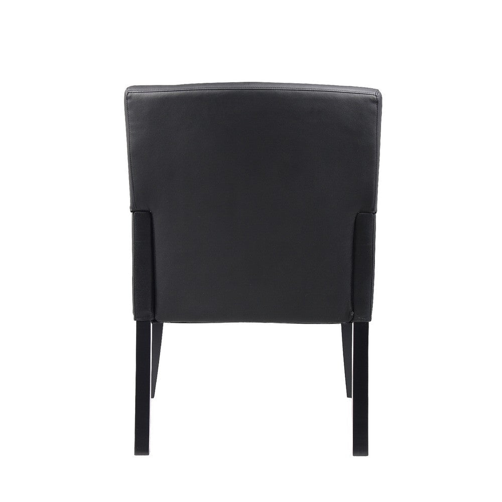 Nick Reception Guest Armchair | Black Vinyl | Ergonomic Lumbar Support BM344592