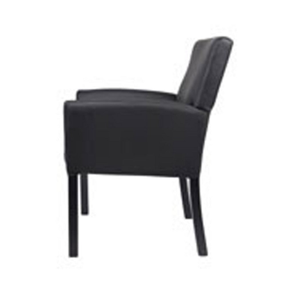 Nick Reception Guest Armchair | Black Vinyl | Ergonomic Lumbar Support BM344592
