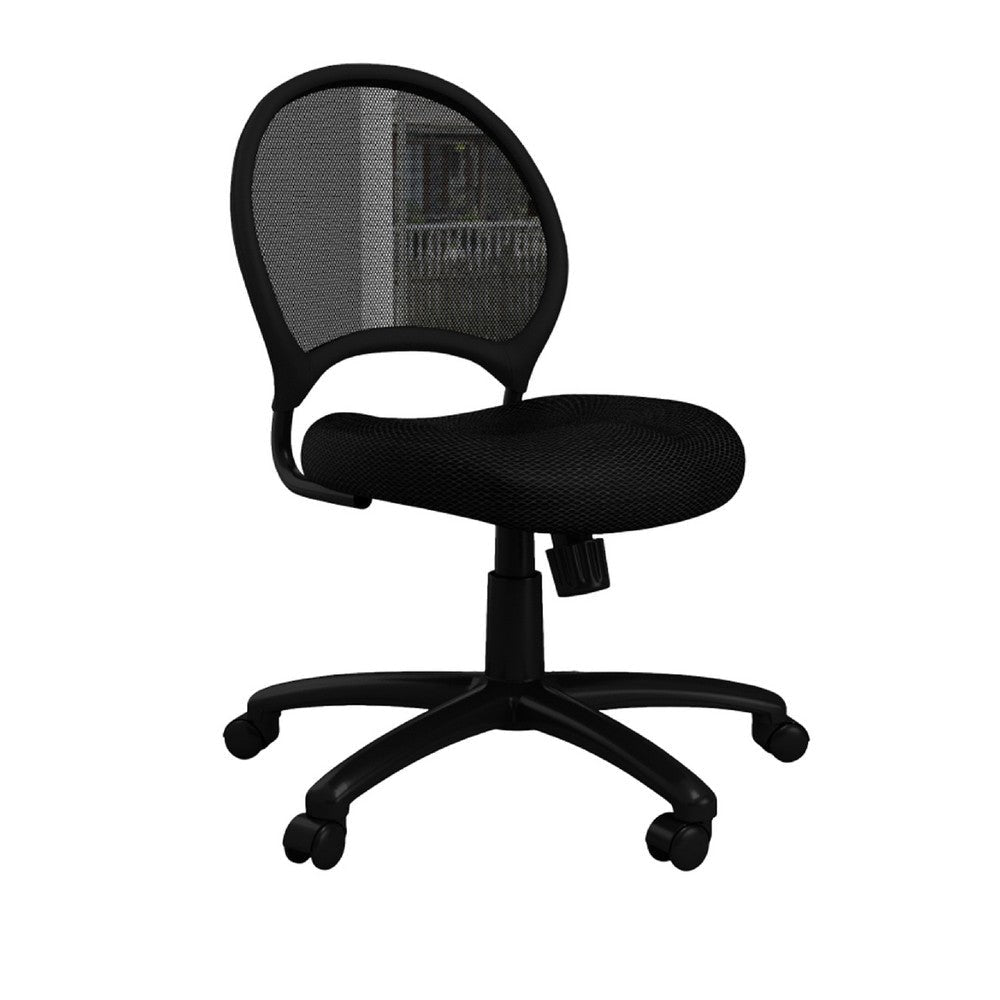 Lene Armless Office Chair | Breathable Black Mesh | Adjustable Seat BM344593