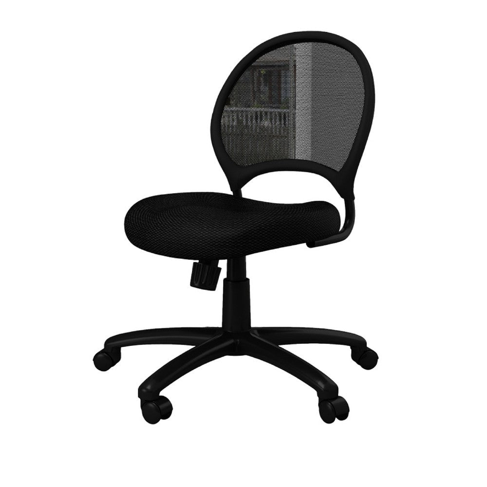 Lene Armless Office Chair | Breathable Black Mesh | Adjustable Seat BM344593