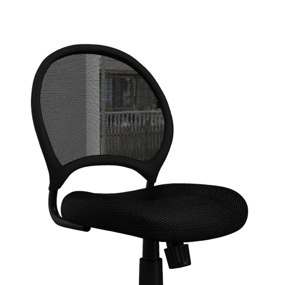 Lene Armless Office Chair | Breathable Black Mesh | Adjustable Seat BM344593