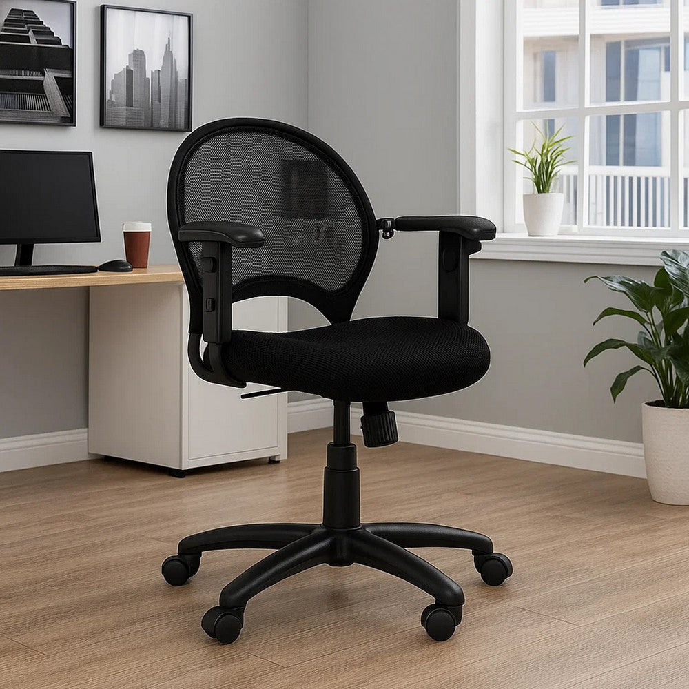 Lene Office Chair | Adjustable Arms & Seat | Breathable Black Mesh BM344594