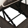 Outdoor Lounge Bed | Cream Cushions | Brown Faux Rattan | Steel | 77"