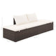 Outdoor Lounge Bed | Cream Cushions | Brown Faux Rattan | Steel | 77"