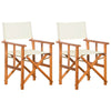 Outdoor Foldable Directors Chair Set of 2 | Brown Wood | Cream Fabric