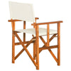 Outdoor Foldable Directors Chair Set of 2 | Brown Wood | Cream Fabric