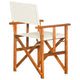 Outdoor Foldable Directors Chair Set of 2 | Brown Wood | Cream Fabric