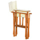 Outdoor Foldable Directors Chair Set of 2 | Brown Wood | Cream Fabric