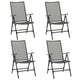 Outdoor Folding Chair Set of 4 | Adjustable Back | Mesh Seat | Gray Steel