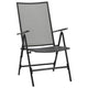 Outdoor Folding Chair Set of 4 | Adjustable Back | Mesh Seat | Gray Steel