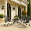 Outdoor Folding Chair Set of 4 | Adjustable Back | Mesh Seat | Gray Steel