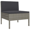 Set of 3 Modular Armless Outdoor Chairs | Dark Gray | Poly Rattan