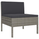Set of 3 Modular Armless Outdoor Chairs | Dark Gray | Poly Rattan