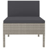 Set of 3 Modular Armless Outdoor Chairs | Dark Gray | Poly Rattan