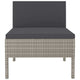 Set of 3 Modular Armless Outdoor Chairs | Dark Gray | Poly Rattan