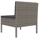 Set of 3 Modular Armless Outdoor Chairs | Dark Gray | Poly Rattan