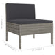 Set of 3 Modular Armless Outdoor Chairs | Dark Gray | Poly Rattan