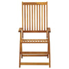 Outdoor Reclined Armchair Set of 3 | Brown Solid Wood Frame