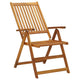 Outdoor Reclined Armchair Set of 3 | Brown Solid Wood Frame