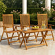 Outdoor Reclined Armchair Set of 3 | Brown Solid Wood Frame