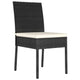 Outdoor Dining Chair Set of 2 | Black Poly Rattan | White Fabric Cushions