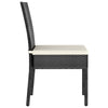 Outdoor Dining Chair Set of 2 | Black Poly Rattan | White Fabric Cushions