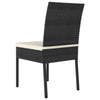 Outdoor Dining Chair Set of 2 | Black Poly Rattan | White Fabric Cushions