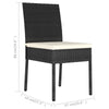 Outdoor Dining Chair Set of 2 | Black Poly Rattan | White Fabric Cushions