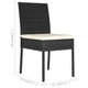 Outdoor Dining Chair Set of 2 | Black Poly Rattan | White Fabric Cushions