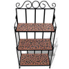 Bruno 3 Tier Plant Stand | Terracotta & Black Iron | Mosaic Top | 45"