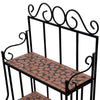 Bruno 3 Tier Plant Stand | Terracotta & Black Iron | Mosaic Top | 45"