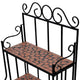 Bruno 3 Tier Plant Stand | Terracotta & Black Iron | Mosaic Top | 45"