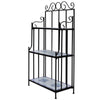 Bruno 3 Tier Plant Stand | Blue White Mosaic Iron | Artistic Finish | 45"