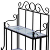 Bruno 3 Tier Plant Stand | Blue White Mosaic Iron | Artistic Finish | 45"