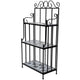 Bruno 3 Tier Plant Stand | Black White Geometric Tile | 45"
