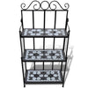 Bruno 3 Tier Plant Stand | Black White Geometric Tile | 45"