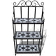 Bruno 3 Tier Plant Stand | Black White Geometric Tile | 45"