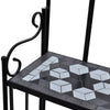 Bruno 3 Tier Plant Stand | Black White Geometric Tile | 45"