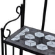 Bruno 3 Tier Plant Stand | Black White Geometric Tile | 45"
