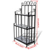 Bruno 3 Tier Plant Stand | Black White Geometric Tile | 45"
