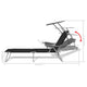 Outdoor Sun Lounger Chaise | Gray Powder-Coated Steel | Black | 74"