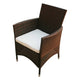 Garden Armchair Set of 2 | Brown Poly Rattan | Cream White Polyester