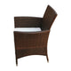 Garden Armchair Set of 2 | Brown Poly Rattan | Cream White Polyester