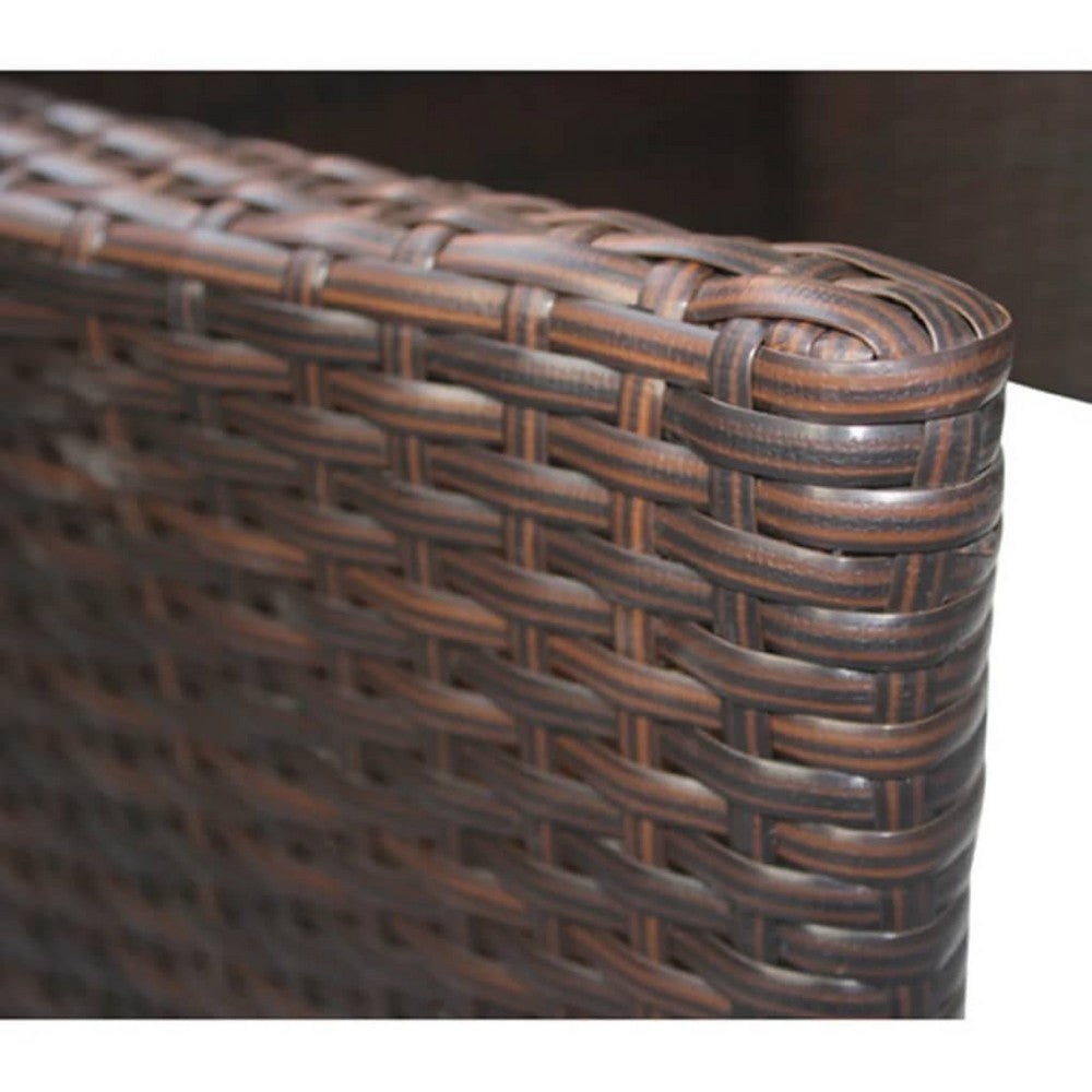 Garden Armchair Set of 2 | Brown Poly Rattan | Cream White Polyester