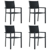 Backyard Armchair Set of 4 | Black | Stackable | Basketweave Pattern