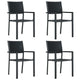 Backyard Armchair Set of 4 | Black | Stackable | Basketweave Pattern